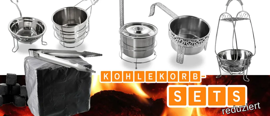 Kohlekorb-Sets mit 1kg Kohle und einer Zange jetzt neu und direkt redziert